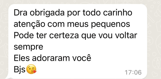 Depoimento WhatsApp - vou voltar sempre